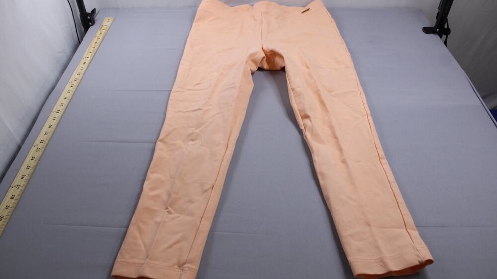 Calvin Klein Womens Leggings Size L Peach Stretch Knit Casual Bar Logo Pant